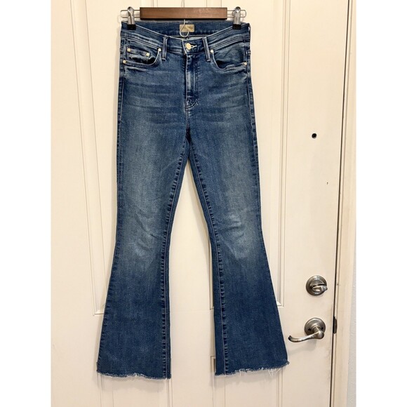 Mother Jeans The Weekender Fray Sz 25 Blue Mid Rise Flare Denim I wet my plants - Picture 9 of 14